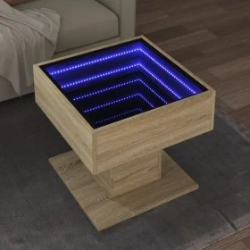 Mesa de centro y LED madera ingeniería roble Sonoma 50x50x45 cm by , Coffee table - Ref: Foro24-847527, Price: 82,66 €, Disco...