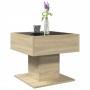 Mesa de centro y LED madera ingeniería roble Sonoma 50x50x45 cm de , Mesas de centro - Ref: Foro24-847527, Precio: 83,82 €, D...