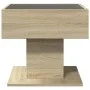 Mesa de centro y LED madera ingeniería roble Sonoma 50x50x45 cm by , Coffee table - Ref: Foro24-847527, Price: 82,66 €, Disco...