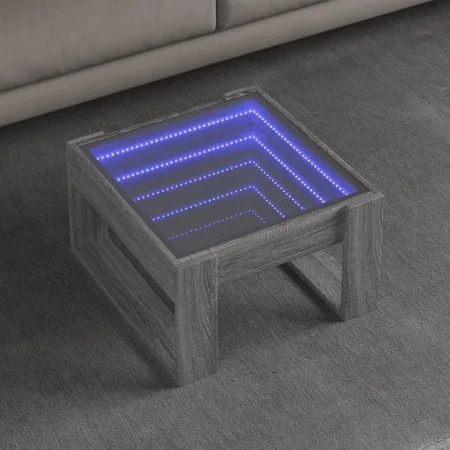 Mesa de centro con Infinity LED gris Sonoma 50x53x30 cm de , Mesas de centro - Ref: Foro24-847628, Precio: 77,03 €, Descuento: %