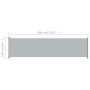 Toldo lateral retráctil para patio gris 600x160 cm de vidaXL, Sombrillas - Ref: Foro24-313379, Precio: 105,29 €, Descuento: %