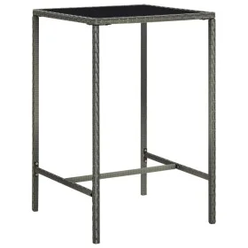 Synthetic rattan and gray glass high garden table 70x70x110 cm by vidaXL, Garden tables - Ref: Foro24-313459, Price: 71,00 €,...
