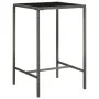 Mesa alta de jardín ratán sintético y vidrio gris 70x70x110 cm de vidaXL, Mesas de jardín - Ref: Foro24-313459, Precio: 71,00...