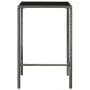 Mesa alta de jardín ratán sintético y vidrio gris 70x70x110 cm de vidaXL, Mesas de jardín - Ref: Foro24-313459, Precio: 71,00...