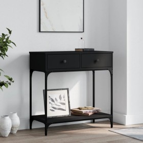 Mesa consola madera de ingeniería negro 75x34,5x75 cm de , Mesas auxiliares - Ref: Foro24-833398, Precio: 77,96 €, Descuento: %