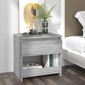 Mesita de noche de madera contrachapada gris Sonoma 40x30x39cm de , Mesitas de noche - Ref: Foro24-815131, Precio: 38,25 €, D...