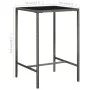 Mesa alta de jardín ratán sintético y vidrio gris 70x70x110 cm de vidaXL, Mesas de jardín - Ref: Foro24-313459, Precio: 71,00...
