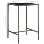 Mesa alta de jardín ratán sintético y vidrio gris 70x70x110 cm de vidaXL, Mesas de jardín - Ref: Foro24-313459, Precio: 71,55...