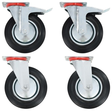 Ruedas giratorias 4 unidades 200 mm de , Manipulación de materiales - Ref: Foro24-143460, Precio: 60,37 €, Descuento: %