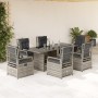 Set comedor jardín 7 pzas y cojines ratán sintético gris de , Conjuntos de jardín - Ref: Foro24-3262928, Precio: 741,72 €, De...