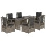 Set comedor jardín 7 pzas y cojines ratán sintético gris de , Conjuntos de jardín - Ref: Foro24-3262928, Precio: 741,72 €, De...