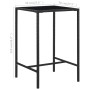 Mesa alta de jardín ratán sintético y vidrio negro 70x70x110 cm de vidaXL, Mesas de jardín - Ref: Foro24-313458, Precio: 104,...