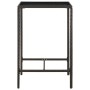 Mesa alta de jardín ratán sintético y vidrio marrón 70x70x110 cm de vidaXL, Mesas de jardín - Ref: Foro24-313457, Precio: 87,...