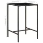 Mesa alta de jardín ratán sintético y vidrio marrón 70x70x110 cm de vidaXL, Mesas de jardín - Ref: Foro24-313457, Precio: 86,...
