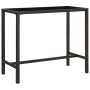 Mesa alta de jardín ratán sintético y vidrio marrón 130x60x110cm de vidaXL, Mesas de jardín - Ref: Foro24-313460, Precio: 87,...