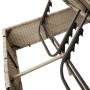 Tumbona doble con techo y cortinas ratán sintético gris claro de , Tumbonas - Ref: Foro24-368077, Precio: 303,30 €, Descuento: %