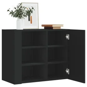 Armario de pared madera de ingeniería negro 75x35x60 cm de , Estantes y estanterías - Ref: Foro24-848424, Precio: 76,05 €, De...