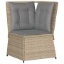 Sillón de esquina de jardín con cojines ratán sintético beige de , Sofás de exterior - Ref: Foro24-368985, Precio: 98,86 €, D...