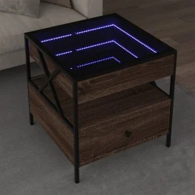 Mesa de centro con Infinity LED marrón roble 50x50x51 cm de , Mesas de centro - Ref: Foro24-847716, Precio: 88,49 €, Descuent...