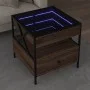 Mesa de centro con Infinity LED marrón roble 50x50x51 cm de , Mesas de centro - Ref: Foro24-847716, Precio: 88,49 €, Descuent...