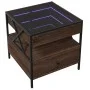 Mesa de centro con Infinity LED marrón roble 50x50x51 cm de , Mesas de centro - Ref: Foro24-847716, Precio: 88,49 €, Descuent...