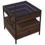 Mesa de centro con Infinity LED marrón roble 50x50x51 cm de , Mesas de centro - Ref: Foro24-847716, Precio: 89,59 €, Descuent...