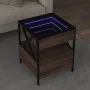 Coffee table with Infinity LED brown oak 40x40x51 cm by , Coffee table - Ref: Foro24-847721, Price: 88,55 €, Discount: %