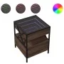Mesa de centro con Infinity LED marrón roble 40x40x51 cm de , Mesas de centro - Ref: Foro24-847721, Precio: 88,55 €, Descuent...