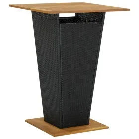 Mesa alta ratán sintético y madera de acacia negro 80x80x110 cm de vidaXL, Mesas de jardín - Ref: Foro24-313465, Precio: 222,...