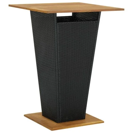 Mesa alta ratán sintético y madera de acacia negro 80x80x110 cm de vidaXL, Mesas de jardín - Ref: Foro24-313465, Precio: 222,...