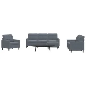 Juego de sofás con cojines 4 piezas terciopelo gris oscuro de , Sofás - Ref: Foro24-3278362, Precio: 622,94 €, Descuento: %