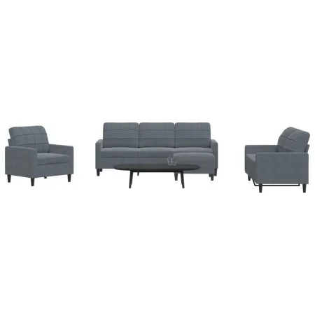 Juego de sofás con cojines 4 piezas terciopelo gris oscuro de , Sofás - Ref: Foro24-3278362, Precio: 622,94 €, Descuento: %