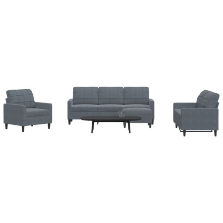 Juego de sofás con cojines 4 piezas terciopelo gris oscuro de , Sofás - Ref: Foro24-3278362, Precio: 664,69 €, Descuento: %