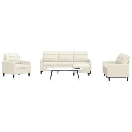 Juego de sofás con cojines 4 piezas terciopelo crema de , Sofás - Ref: Foro24-3278369, Precio: 745,87 €, Descuento: %
