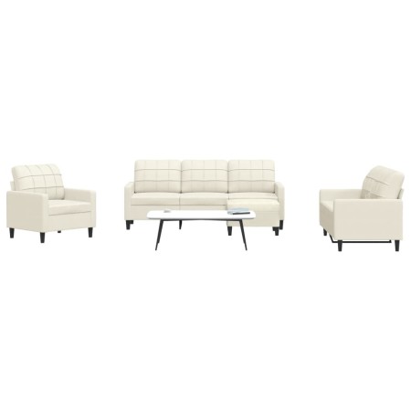 Juego de sofás con cojines 4 piezas terciopelo crema de , Sofás - Ref: Foro24-3278369, Precio: 759,87 €, Descuento: %