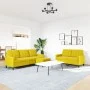 Juego de sofás con cojines 3 piezas terciopelo amarillo de , Sofás - Ref: Foro24-3278407, Precio: 555,57 €, Descuento: %