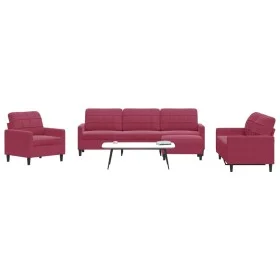 Set of sofas with 4 pieces of red velvet cushions by , Sofas - Ref: Foro24-3278445, Price: 704,69 €, Discount: %