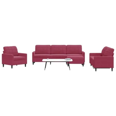 Juego de sofás con cojines 4 piezas terciopelo rojo tinto de , Sofás - Ref: Foro24-3278445, Precio: 704,69 €, Descuento: %