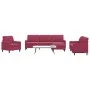 Juego de sofás con cojines 4 piezas terciopelo rojo tinto de , Sofás - Ref: Foro24-3278445, Precio: 704,69 €, Descuento: %