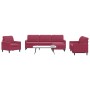 Juego de sofás con cojines 4 piezas terciopelo rojo tinto de , Sofás - Ref: Foro24-3278445, Precio: 716,16 €, Descuento: %