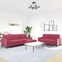 Juego de sofás con cojines 3 piezas terciopelo rojo tinto de , Sofás - Ref: Foro24-3278485, Precio: 552,70 €, Descuento: %