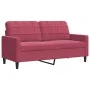 Juego de sofás con cojines 3 piezas terciopelo rojo tinto de , Sofás - Ref: Foro24-3278485, Precio: 552,70 €, Descuento: %