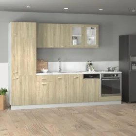 Set muebles de cocina 8 pzas madera de ingeniería roble Sonoma de , Armarios de cocina - Ref: Foro24-3307655, Precio: 521,45 ...