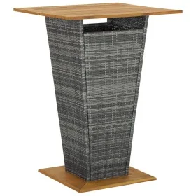 Mesa alta ratán sintético y madera de acacia gris 80x80x110 cm de vidaXL, Mesas de jardín - Ref: Foro24-313466, Precio: 225,1...
