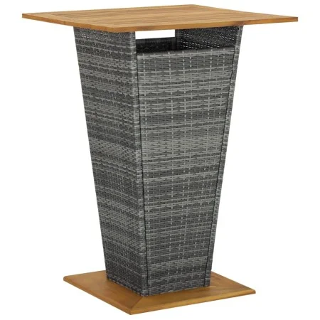 Mesa alta ratán sintético y madera de acacia gris 80x80x110 cm de vidaXL, Mesas de jardín - Ref: Foro24-313466, Precio: 225,1...