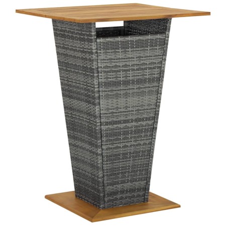 Mesa alta ratán sintético y madera de acacia gris 80x80x110 cm de vidaXL, Mesas de jardín - Ref: Foro24-313466, Precio: 233,3...