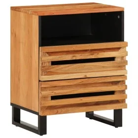 Mesita de noche madera maciza mango marrón 50x34x62 cm de , Mesitas de noche - Ref: Foro24-377488, Precio: 73,92 €, Descuento: %