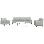 Dreiteiliges Sofaset mit Kissen aus hellgrauem Samt. von , Sofas - Ref: Foro24-3278451, Preis: 634,37 €, Rabatt: %