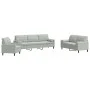 Dreiteiliges Sofaset mit Kissen aus hellgrauem Samt. von , Sofas - Ref: Foro24-3278451, Preis: 634,37 €, Rabatt: %