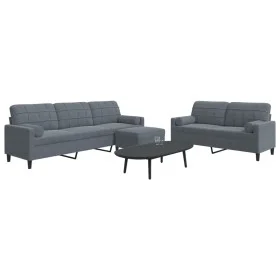 Juego de sofás con cojines 3 piezas terciopelo gris oscuro de , Sofás - Ref: Foro24-3278502, Precio: 560,31 €, Descuento: %